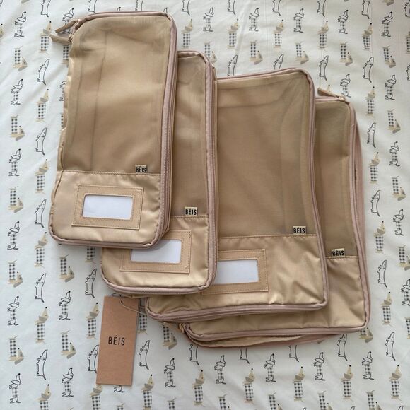 BEIS Handbags - BEIS The Compression Packing Cubes 4 pc Beige
